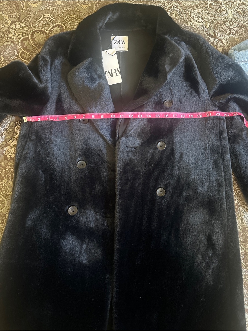ZARA Black Double-Breasted Coat - Picture 9 of 9
